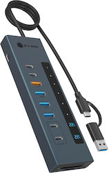 Icy Box Hub USB 11 Porturi USB-A IB-HUB1742CR-C2PD Icy Box Hub USB 11 Porturi USB-A IB-HUB1742CR-C2PD