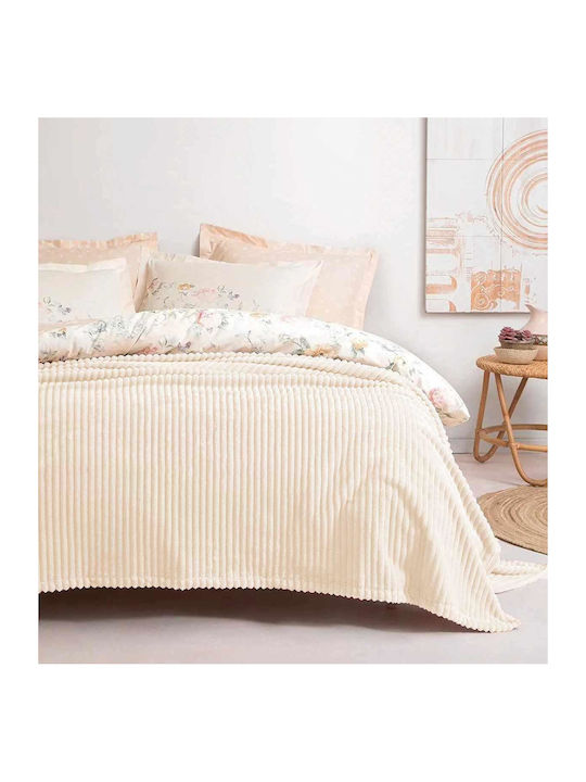 Linea Strom Κουβέρτα Διπλή 200x220εκ. Εκρου