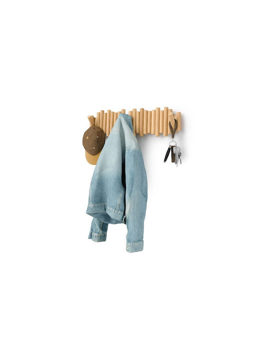 Umbra Wall Hanger Picket Wooden 8 Hooks Beige 6...