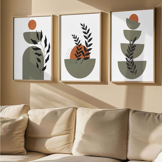 Rahmen Set 3Stücke 786dkt1815 33x48cm Multi Wallity Vertikal MDF Holz