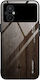Forcell Pattern Back Cover Tempered Glass / Silicone Brown (Poco M5)