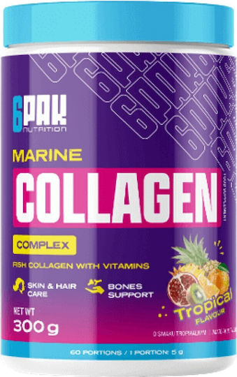 6Pak Nutrition Marine Collagen Complex с Хиалуронова киселина 300гр Tropical