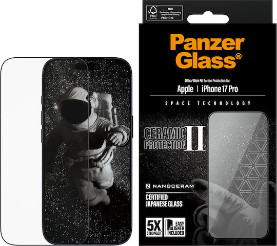 Panzerglass Ceramic Ii Screen Protector Iphone 17 Pro Ultra-wide Fit W Easyaligner