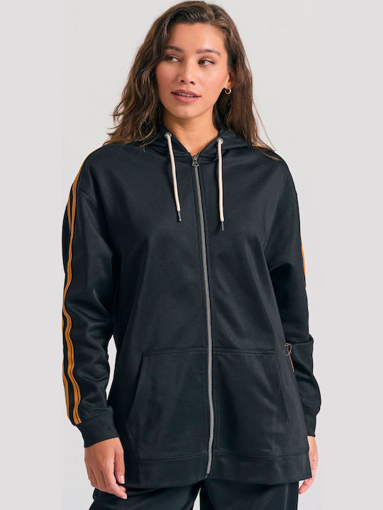 Women's Sweatshirt Jacket Hooded Black