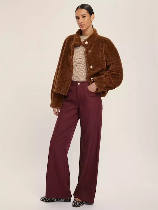 Γυναικείο Bomber Jacket Διπλής Όψης Brown