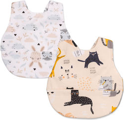 Kidizi Wasserdicht Lätzchen aus 100% Baumwolle mit Tasche Beige für 36 m+ 2Stück