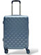 Kids Cabin Hard Light Blue Suitcase With 4 Wheels Height 55cm