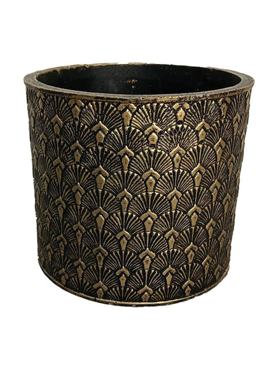 Marhome Übertopf Beton Gold 17x17x14εκ.