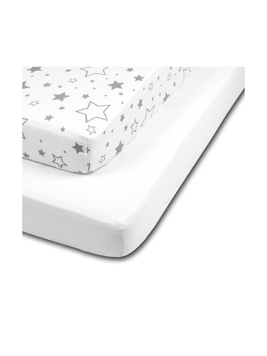 Kidizi Seturi de cearșafuri pentru bebeluși Pentru Patut Bumbac cu Cauciuc Albe 70x140buc 2buc