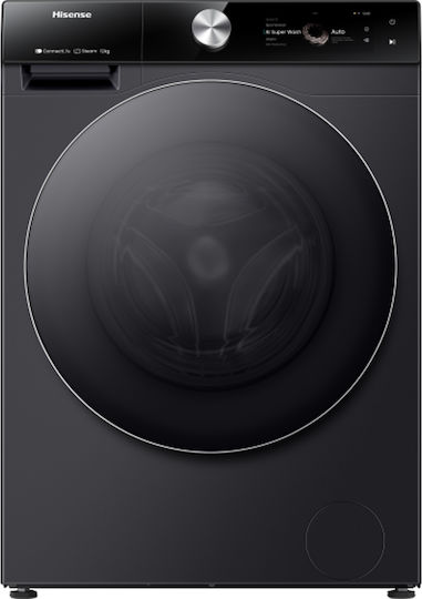 Hisense Πλυντήριο Ρούχων 12kg 1400 Στροφών Μαύρο WF7S1247BB