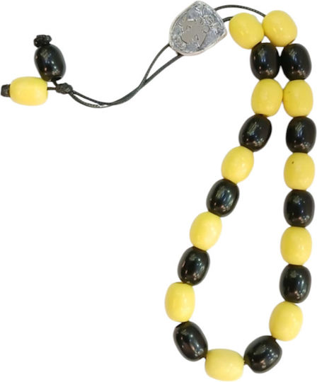 Cartotecnica Rossi Silver Worry Beads with 21 Beads Black 23cm