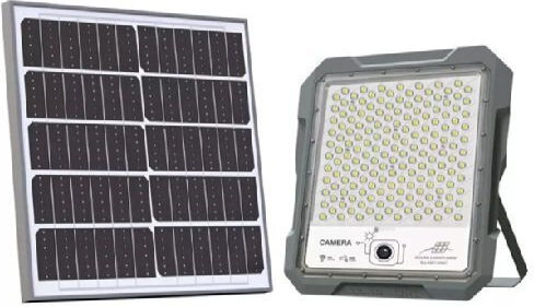 Outdoor Solar LED Flood Light 500W Cold White 6500K WiFi with Motion Sensor Photocell and Remote Control