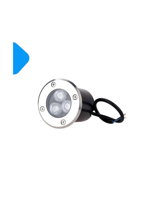 Außenstehlampe Spot Boden LED 3W mit Natürliches Weiß Licht IP65 Schwarz