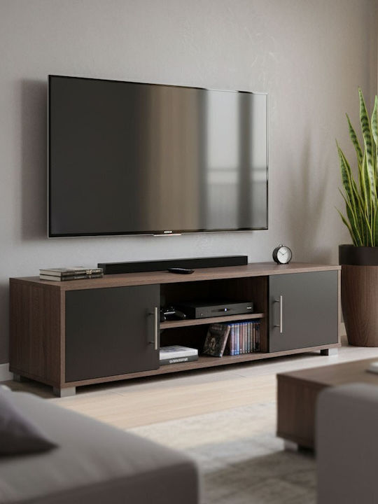 Έπιπλο Τηλεόρασης Oak-ανθρακί Μ120xΠ40xΥ40cm