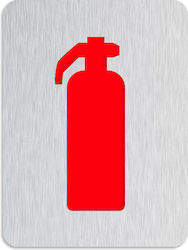 Σήμανση 80x60mm Πυροσβεστήρας Inox Mat Κόκκινο S-fire Metalor