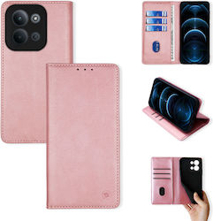 Θήκη Πορτοφόλι Vintage Magnet Wallet Sonique Xiaomi Redmi 15c 4g Redmi 15c 5g Ροζ Χρυσό