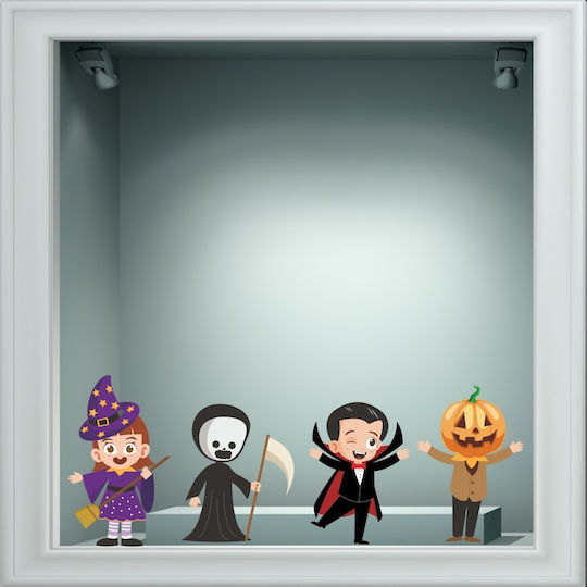 Αυτοκόλλητο Βιτρίνας - Halloween 03 (σετ 4 Φιγούρες) - 80cm X 52cm