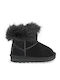 Suede Kids Snow Boots Black