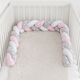 Crib Bumpers Braided Inside Pink, Gray, White