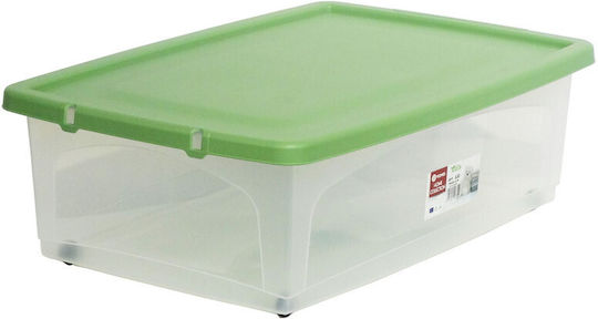 Viomes Plastic Storage Box with Wheels and Lid 39x30x14cm 1pcs