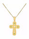 Women's Gold Byzantine Cross 14K with Chain