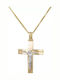 Men's Gold Cross 14K with the Crucified with Chain
