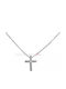 Women's White Gold Cross 18K with Chain