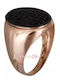 Chevalier Ring with Zircon made of Rose Gold 14K