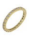 Ring Small Wedding Band with Zircon made of Gold 14K