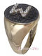 Chevalier Ring with Zircon made of Gold 14K