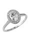 Ring with Zircon made of White gold 14K