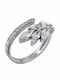 Ring with Zircon made of White gold 14K