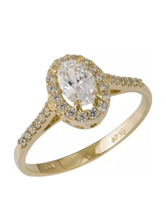 Ring with Zircon made of Gold 14K