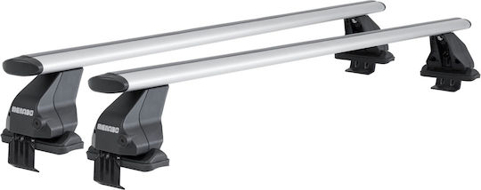 Menabo Bare De Acoperiș Din Aluminiu 130 Cm Pentru Audi A8 4D 2017+ Set Cu Picioare Argintii