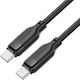 Acefast Редовна USB 2.0 Кабел USB-C мъжки - USB-C мъжки 60W Черен 1.2м