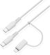 Sandstrom Regular USB 2.0 Cablu USB-C bărbătesc - USB-C 60W Alb 1m