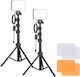 Neewer Bp66 Studio Set Two LED Lamps + Filters + Tripods 078444