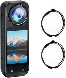 Insta360 X5 Puluz Rotating Optical Tempered Glass Lens Guard Protective Cover Transparent