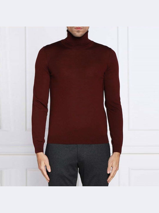 Boss Regular-fit Herrenblusen Langarm Dunkelroter