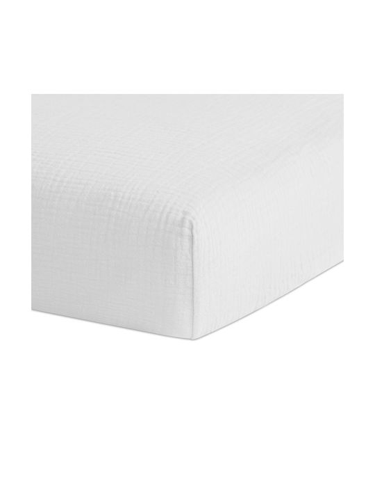 Kidizi Cearșaf pentru bebeluși Pentru Patut Bumbac cu Cauciuc Alb 120x60buc