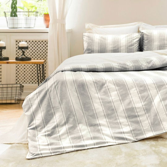 Şaheser Σετ Διπλή 200x220cm Nenas Ecru/anthracite