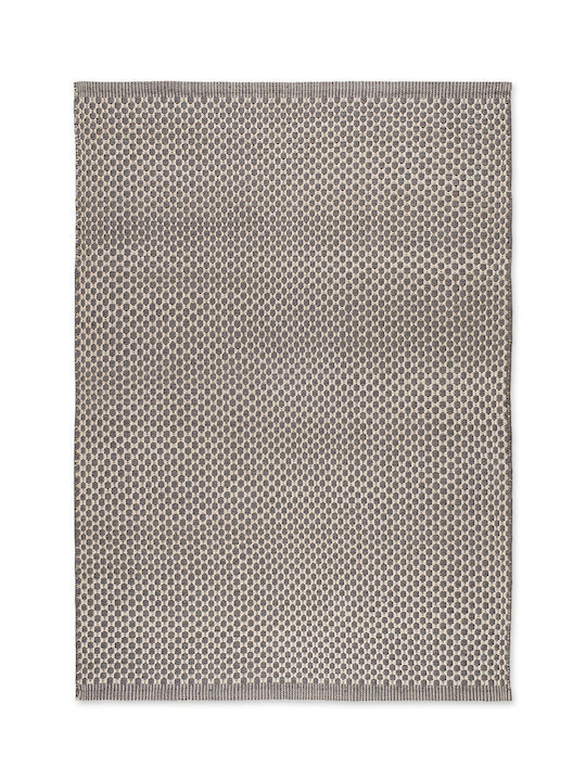 Tapicap Lucrat manual Covor De exterior Rectangular Alb-gri
