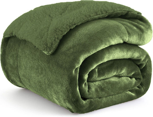 Sherpa Sherpa Blanket Super Double 220x240cm Dark Green