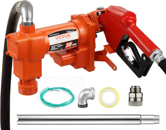Vevor Fuel Transfer Pump 12v Dc 20 Gpm 1/4 Hp Gasoline Extractor Pump Automatic Nozzle Discharge Hose & Suction Pipe Gasoline Diesel Kerosene Ethanol & Methanol Blends Biodiesel