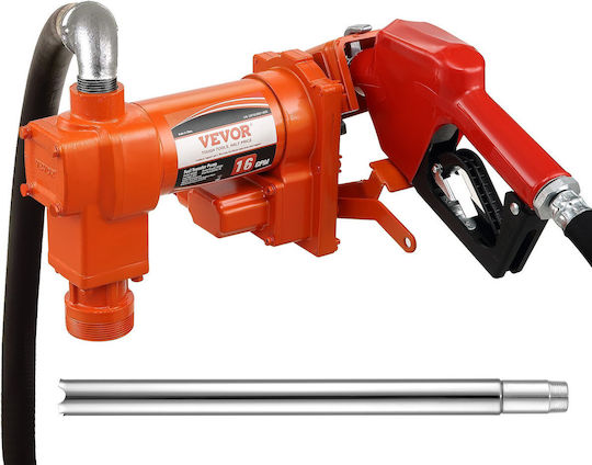 Vevor Fuel Transfer Pump 12V DC 16 GPM 1/4 HP Gasoline Extractor Pump Automatic Nozzle Discharge Hose & Suction Pipe Gasoline Diesel Kerosene Ethanol & Methanol Blends Biodiesel