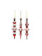 Hängender Stalaktit Ornament Kunststoff Rot Set 3Stück
