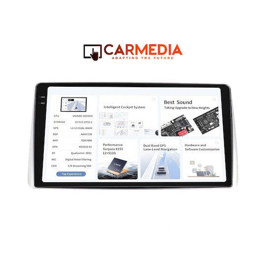 Carmedia Car Audio System for Nissan Almera 2000-2006 with A/C (Bluetooth/USB/WiFi/GPS/Apple-Carplay/Android-Auto) with Touch Screen 10.36"