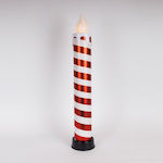 Illuminated Candle 14x82cm Red & White Moving F...