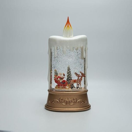 Tischdekoration Form Kerze Santa Claus Schlitten Wasser Im Inneren Beleuchtet Mit Batterie Timer 15,5x9,5x30cm