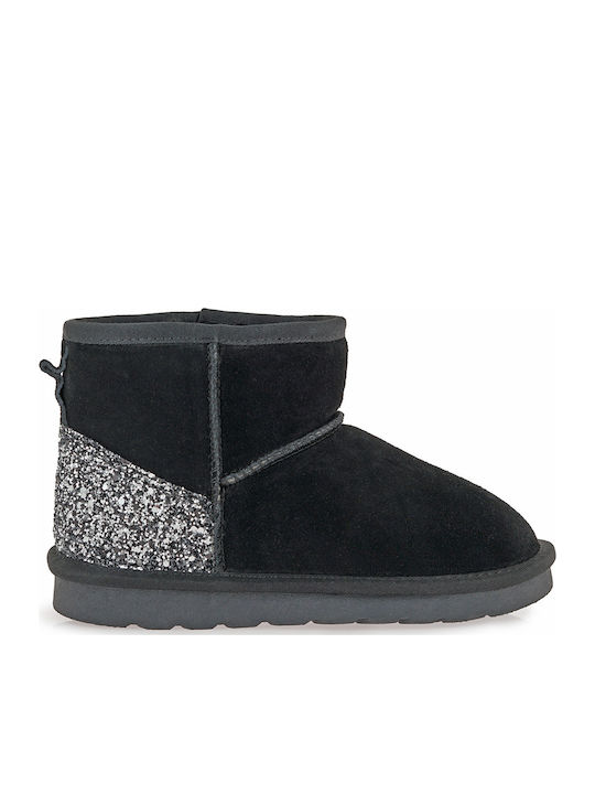 Suede Kinder-Schneestiefel Schwarz